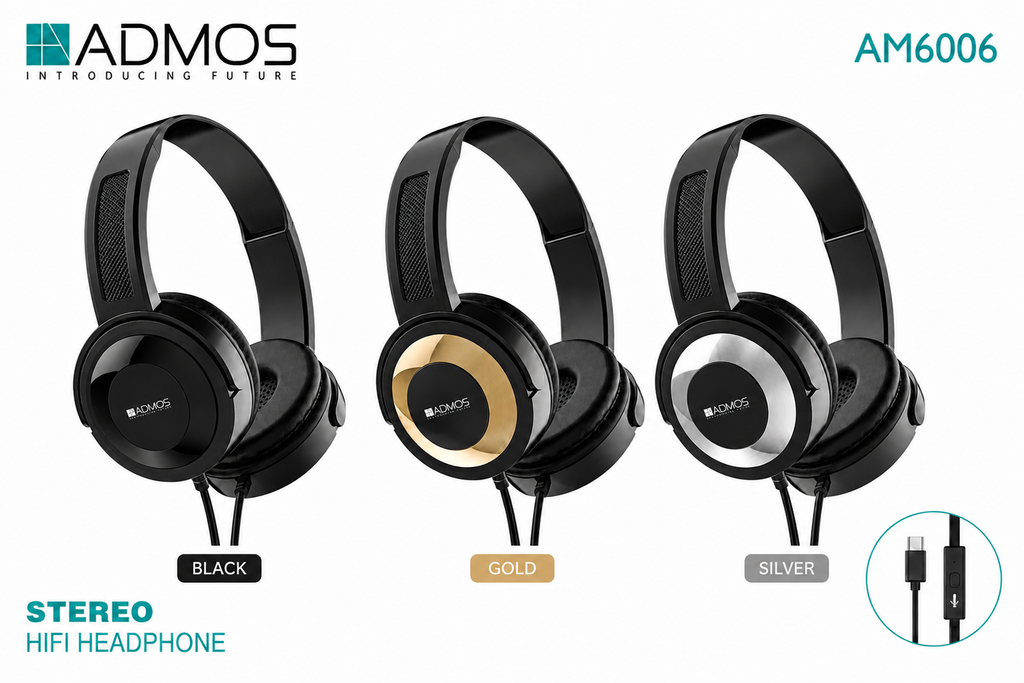 ADMOS AM6006 Stereo Hi-Fi Headphones