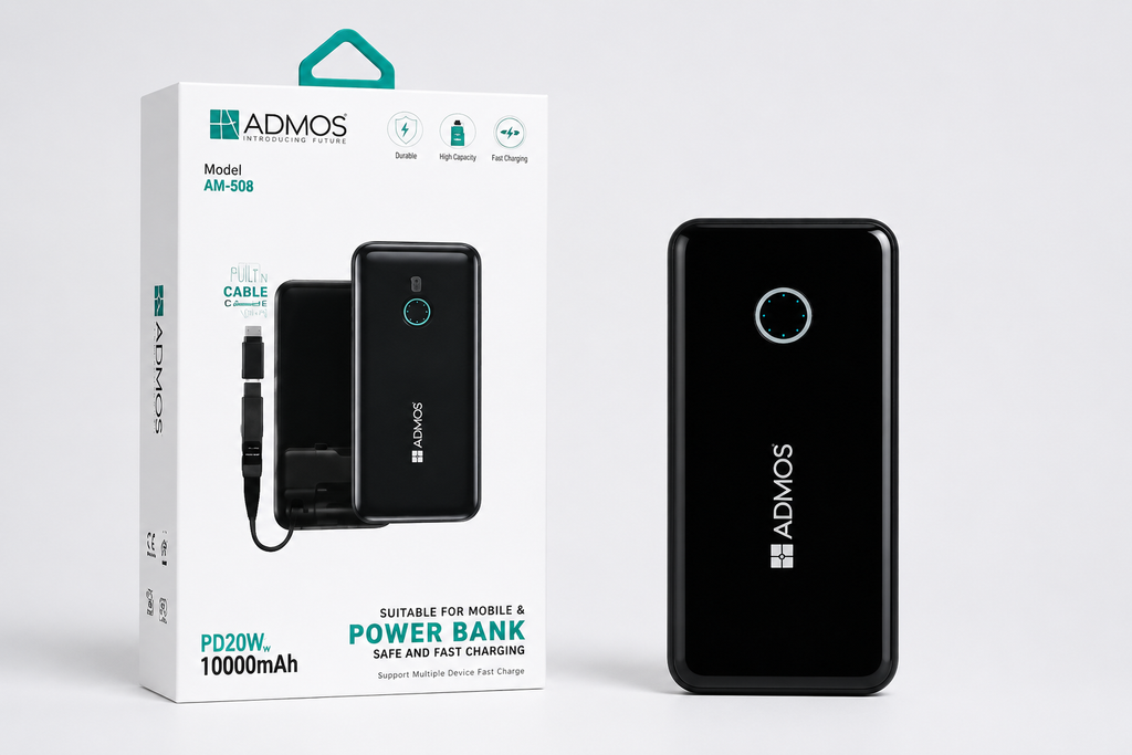 ADMOS RETRACTABLE PD CABLE POWER BANK 20W MAX FAST CHARGING AM 502