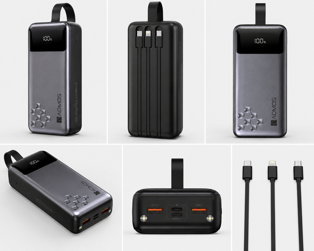 ADMOS AM-503   30,000mAh high-capacity travel power bank