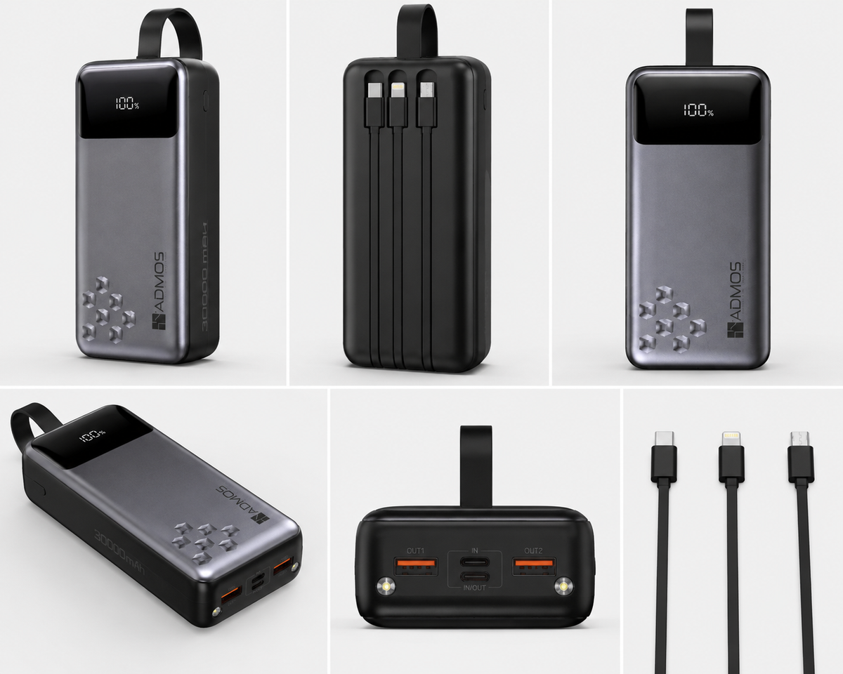 ADMOS AM-503   30,000mAh high-capacity travel power bank
