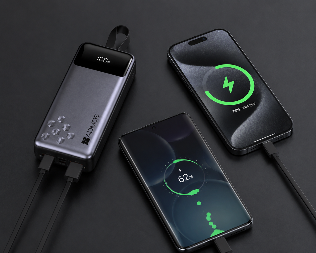 ADMOS AM-503   30,000mAh high-capacity travel power bank