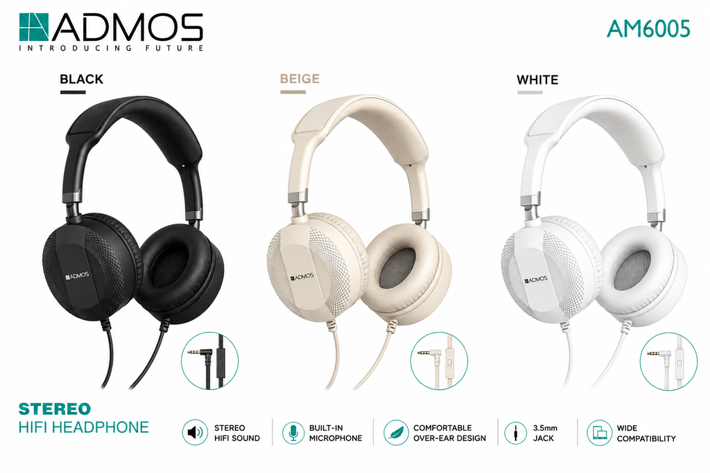 ADMOS AM6005 Stereo Hi-Fi Headphones