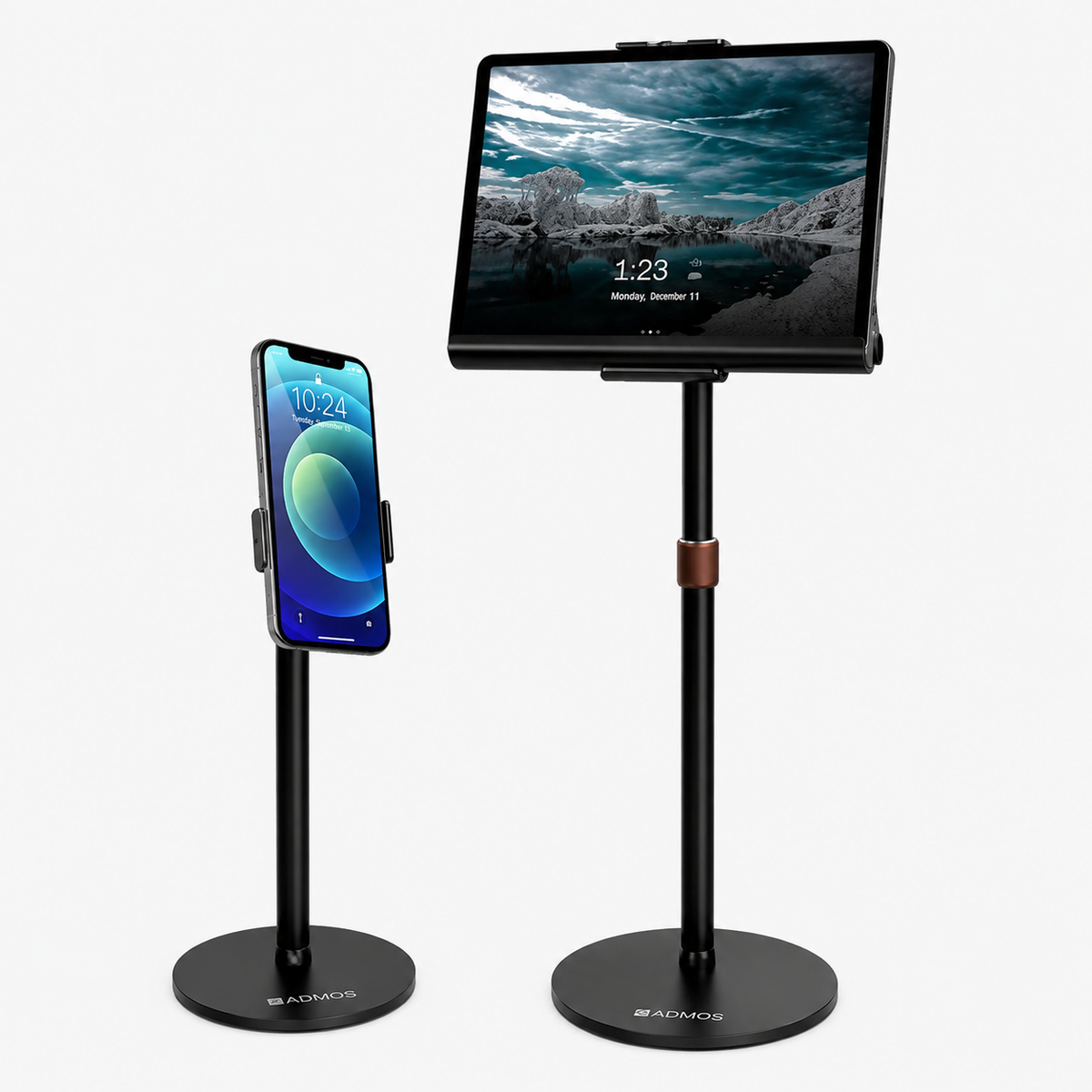 ADMOS 2 IN 1 Live Selfie Tablet Holder, Height Adjustable, 360 Degree Rotating Tab Stand